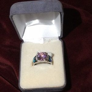 Sterling silver ring October birthstone color
